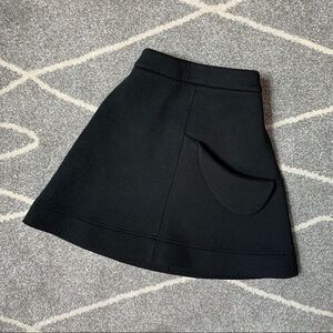 Fraze Black A-line Stretch Skirt with Pocket